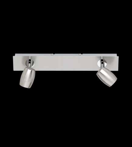 Applique Soffitto Barra 2 Luci Faretti GU10 Acciaio Satinato Michael GD Trio