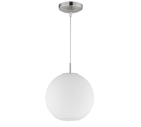 Lampada Sospensione Moderna 42W Sfera Vetro Bianca 25 cm Moon GD Trio