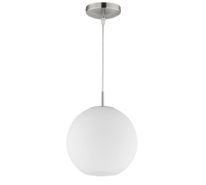 Lampada Sospensione Moderna 42W Sfera Vetro Bianca 25 cm Moon GD Trio