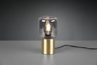 Lampada Tavolo Abat Jour Moderna Ottone Satinato Vetro Fume Nico GD Trio