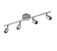 Faretti a Soffitto Barra 4 Luci Led GU10 Alluminio Senza Lampadine Paris GD Trio