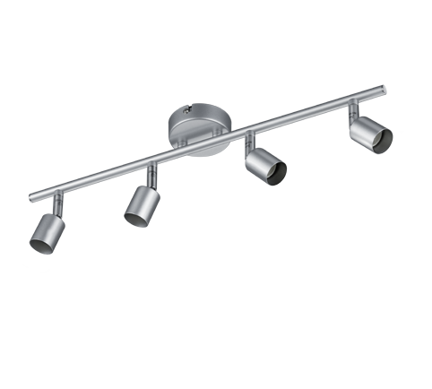 Faretti a Soffitto Barra 4 Luci Led GU10 Alluminio Senza Lampadine Paris GD Trio