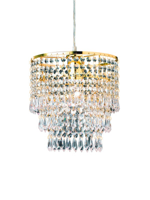 Lampada Sospensione Interno Classica Strass Tonda Ottone Orient GD Trio