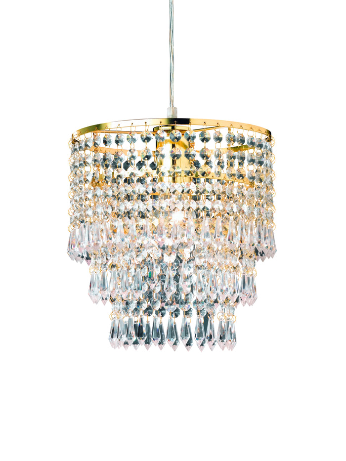 Lampada Sospensione Interno Classica Strass Tonda Ottone Orient GD Trio