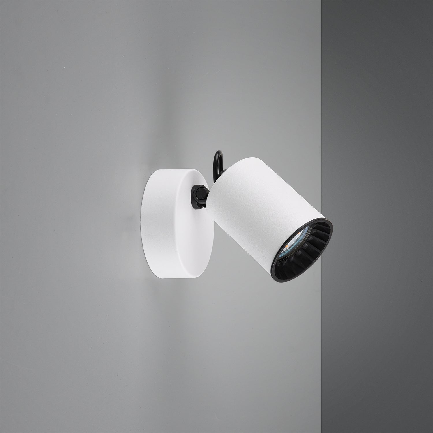 Faretto Soffitto GU10 5W Spot Cilindro Metallo Bianco Interno Nero Pago GD Trio