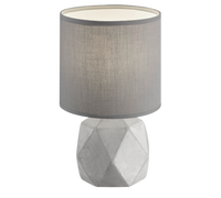 Lampada Tavolo Base Cemento a Rombi Paralume Grigio H 28 cm Pike GD Trio