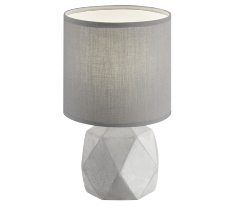 Lampada Tavolo Base Cemento a Rombi Paralume Grigio H 28 cm Pike GD Trio