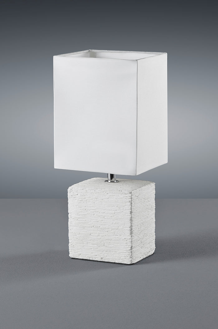 Lampada Tavolo Abat Jour Ceramica Paralume Bianco Quadrato Ping GD Trio