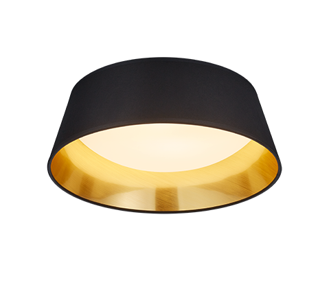 Plafoniera Led Interno led Diffusore Metacrilato Paralume Nero Oro Ponts GD Trio