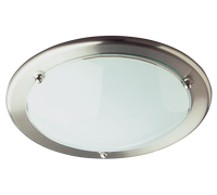 Plafoniera Soffitto Tonda 42W Acciaio Vetro Opale 30 cm Primo GD Trio