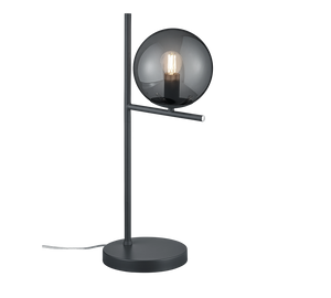 Lampada da Tavolo Studio Scrivania E14 4W Antracite Sfera Fume 52cm Pure GD Trio