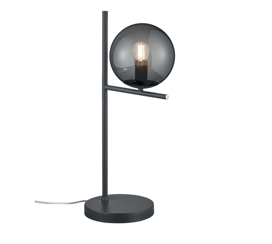 Lampada da Tavolo Studio Scrivania E14 4W Antracite Sfera Fume 52cm Pure GD Trio