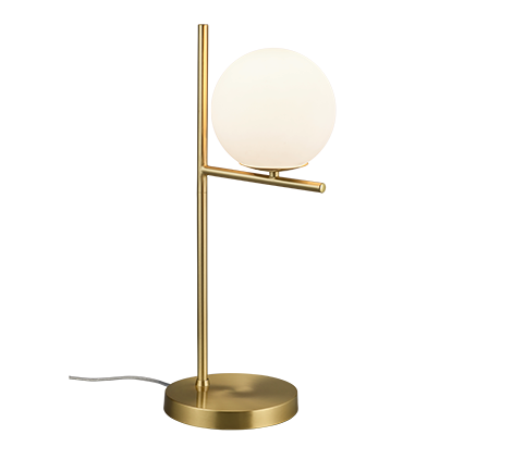 Lampada da Tavolo Studio Scrivania E14 4W Ottone Sfera Bianca 52 cm Pure GD Trio