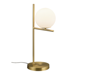 Lampada da Tavolo Studio Scrivania E14 4W Ottone Sfera Bianca 52 cm Pure GD Trio