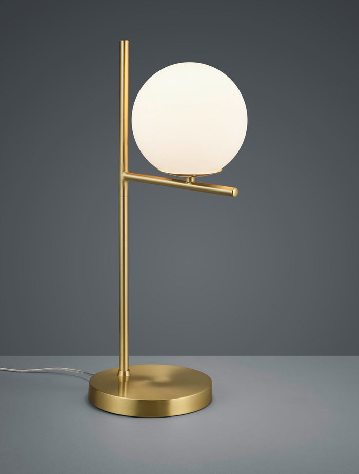 Lampada da Tavolo Studio Scrivania E14 4W Ottone Sfera Bianca 52 cm Pure GD Trio