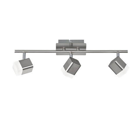 Faretti a Soffitto 3 Spots Led Quadrati Acciaio Satinato Roubaiper GD Trio