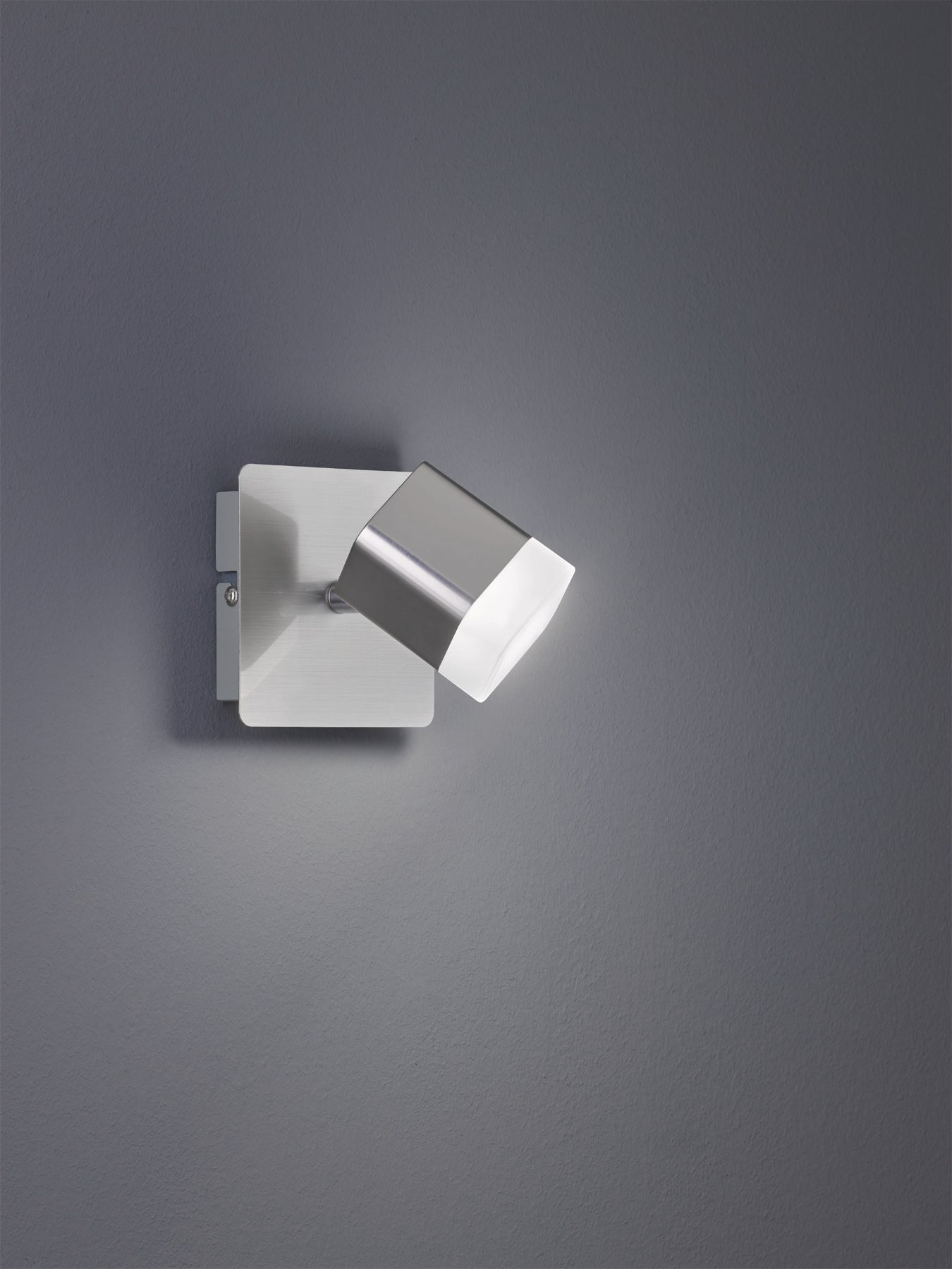 Faretto a Soffitto Spots Led Quadrati Acciaio Satinato Roubaiper GD Trio