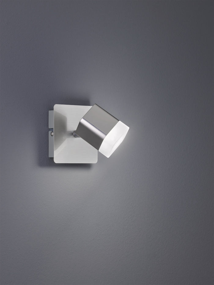 Faretto a Soffitto Spots Led Quadrati Acciaio Satinato Roubaiper GD Trio