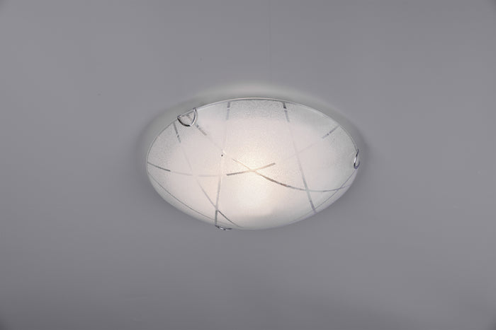 Plafoniera Soffitto Parete Interno Vetro Graniglia a Righe 30cm Sandrina GD Trio