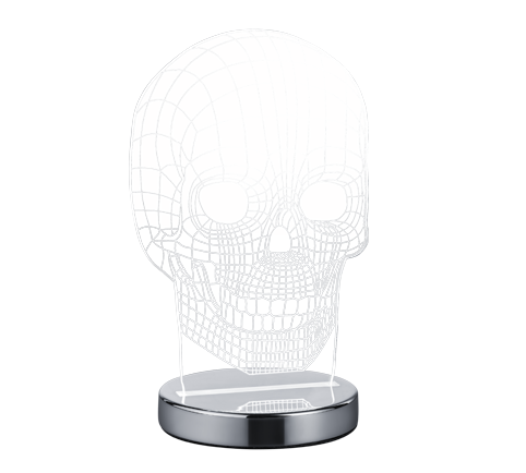 Lampada Tavolo Scrivania Ragazzi Led Teschio Variazione Luce Skull GD Trio