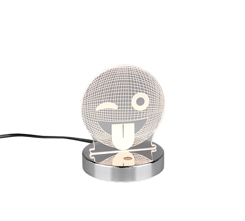 Lampada Tavolo Scrivania Led Faccina Variazione Colore Rgb Smiley GD Trio