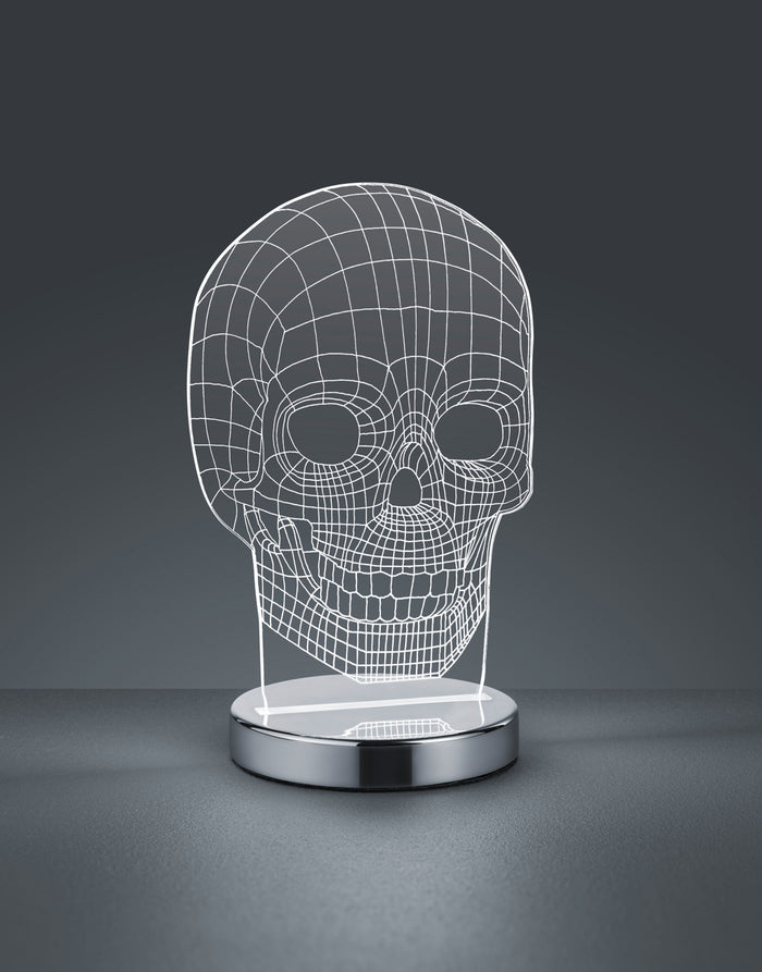 Lampada Tavolo Scrivania Ragazzi Led Teschio Variazione Luce Skull GD Trio