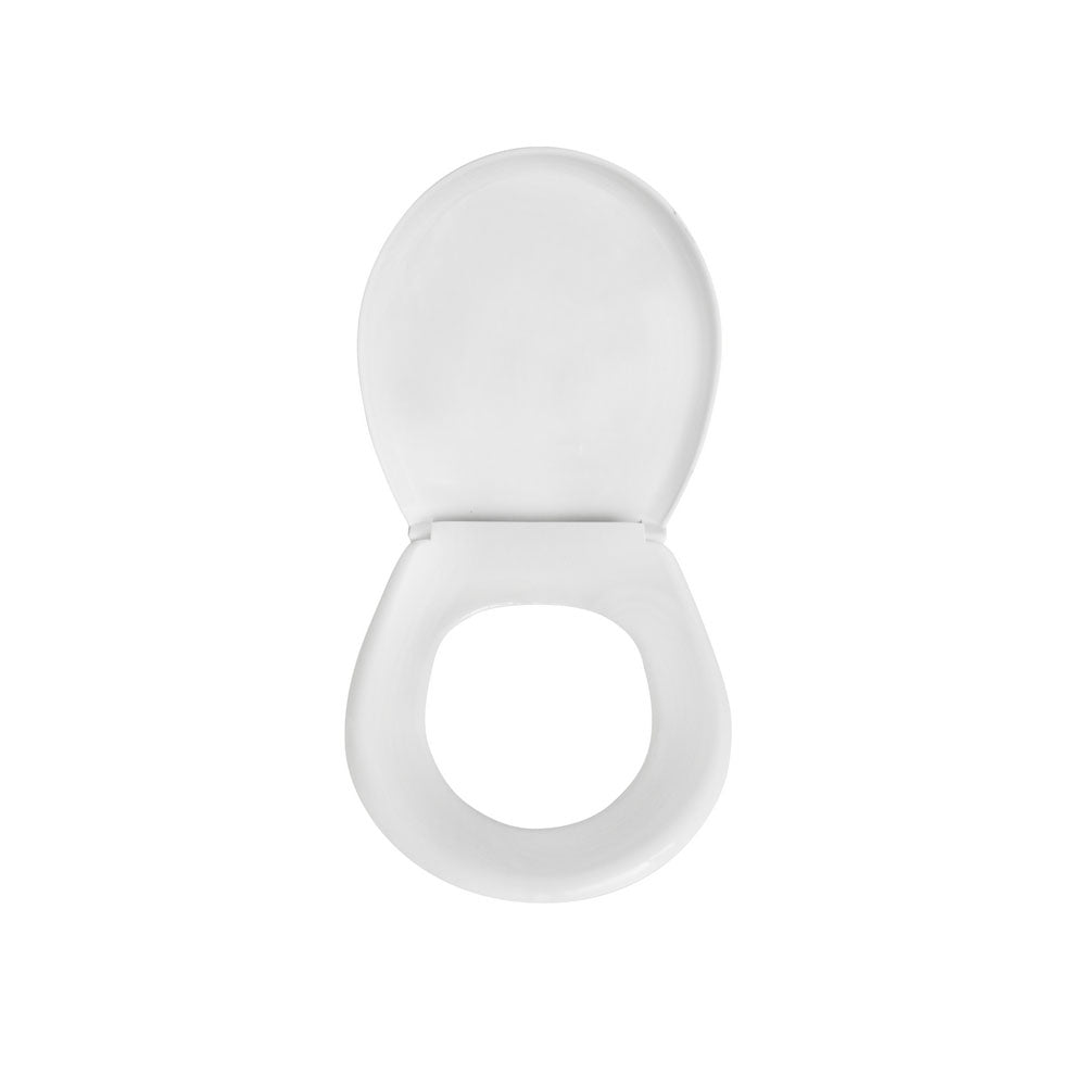 Sedile universale per wc modello Vulcano in polipropilene bianco larghezza 36,5 cm