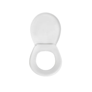 Sedile universale per wc modello Vulcano in polipropilene bianco larghezza 36,5 cm