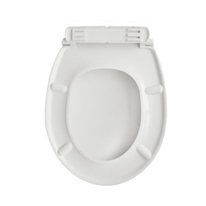 Sedile universale per wc modello Vulcano in polipropilene bianco larghezza 36,5 cm