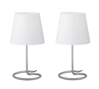 Lampade Tavolo 2 Abat Jour Comodino Camera Moderna Bianco Twin GD Trio