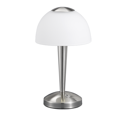 Lampada Tavolo Abat Jour Led Touch Acciaio Cupola Vetro 28 cm Ventura GD Trio