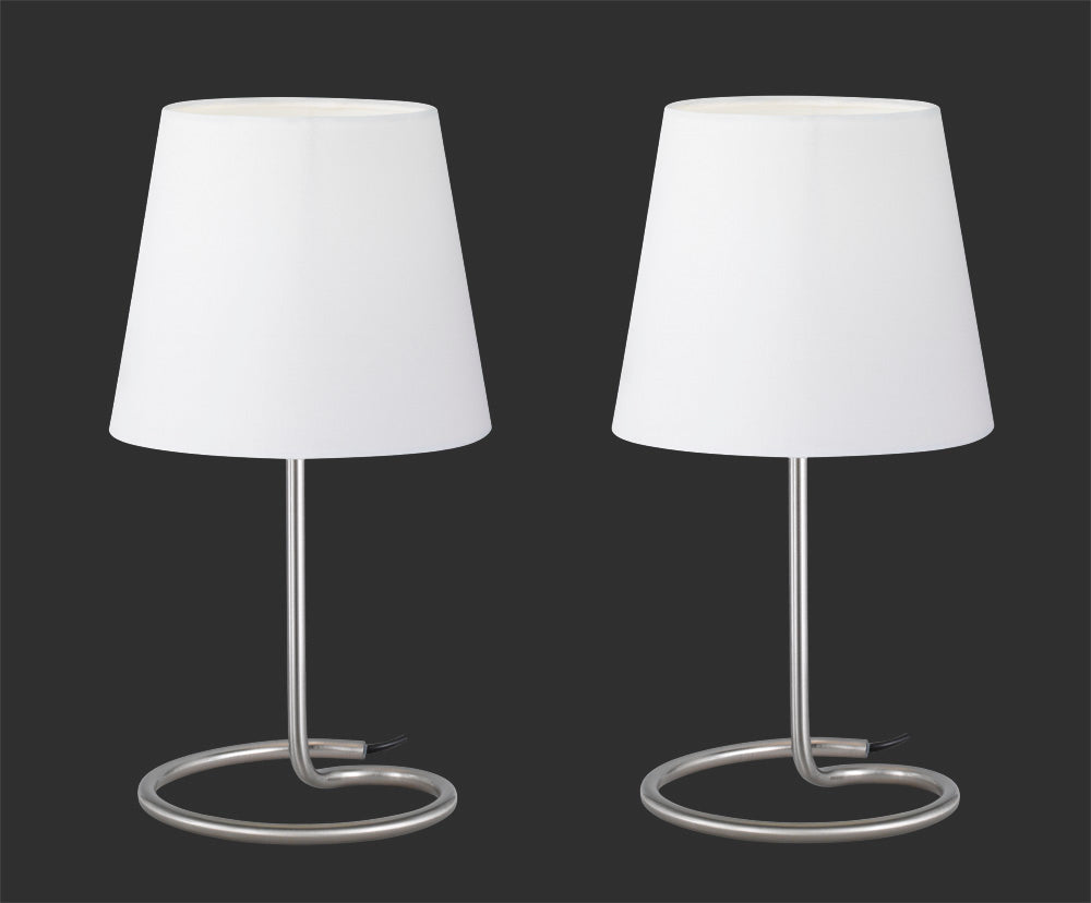 Lampade Tavolo 2 Abat Jour Comodino Camera Moderna Bianco Twin GD Trio