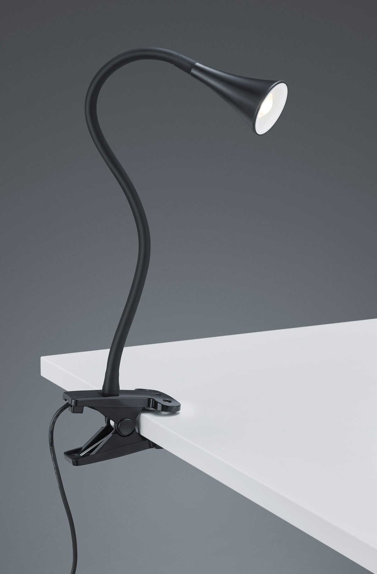 Lampada da Studio a Morsetto Pinza Flessibile Nera 25 cm Viper GD Trio