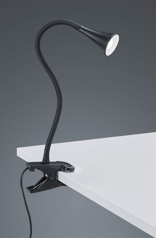 Lampada da Studio a Morsetto Pinza Flessibile Nera 25 cm Viper GD Trio