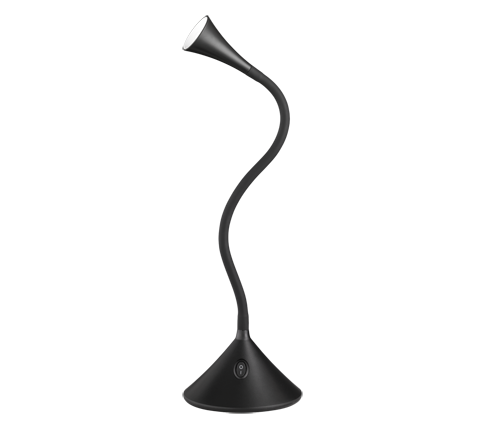 Lampada da Tavolo Scrivania Studio Led Flessibile Nera 32 cm Viper GD Trio