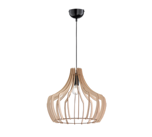 Lampada Sospensione Campana Listelli di Legno 4.5W E27 Wood GD Trio