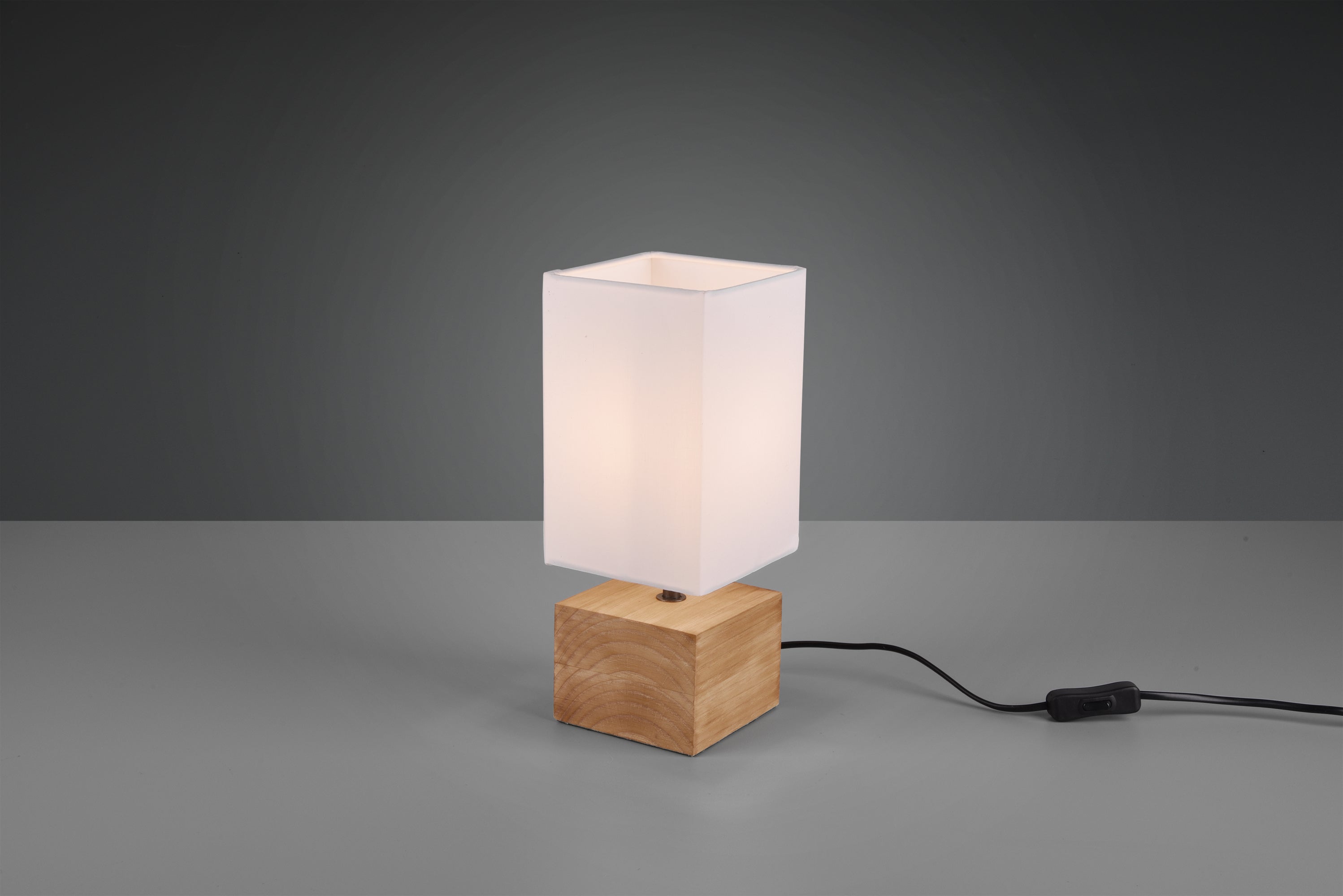 Lampada Tavolo Abat Jour Led in Legno Paralume Bianco Woody GD Trio