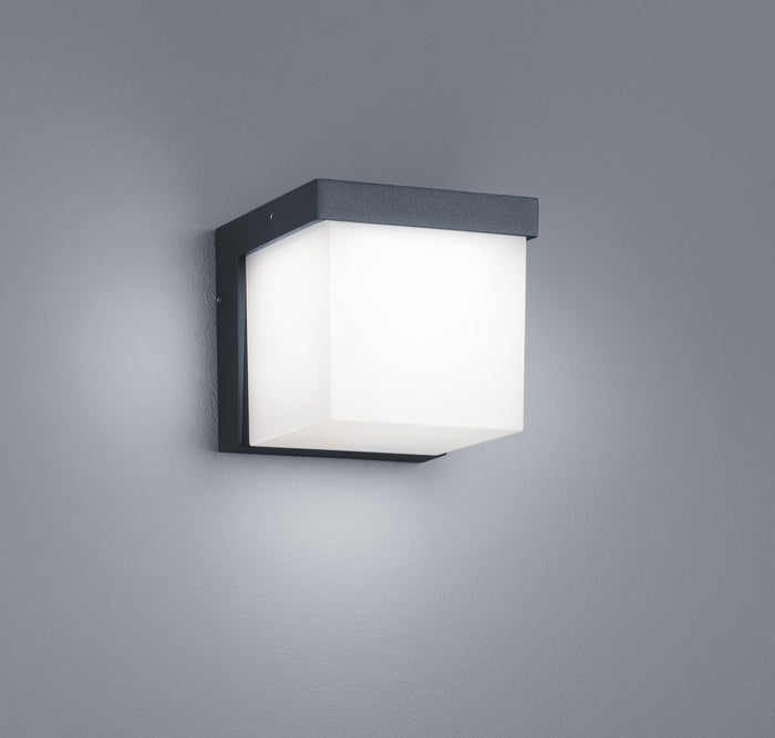 Applique Parete Esterno Led Quadrata Antracite 12per12 cm Yangtze GD Trio