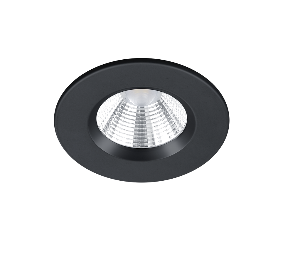 Faretto da Incasso Led Interno Soffitto Rotondo Nero 8,5 cm Zagros GD Trio