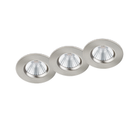 Faretto da Incasso Led Interno Soffitto Rotondo Acciaio 3Pz Zagros GD Trio