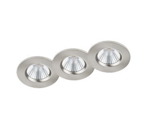 Faretto da Incasso Led Interno Soffitto Rotondo Acciaio 3Pz Zagros GD Trio