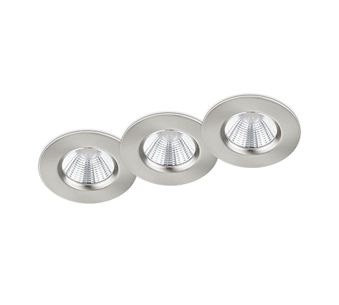 Faretto da Incasso Led Interno Soffitto Rotondo Acciaio 3Pz Zagros GD Trio