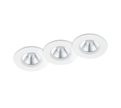 Faretto da Incasso Led Interno Soffitto Rotondo Bianchi 3Pz Zagros GD Trio