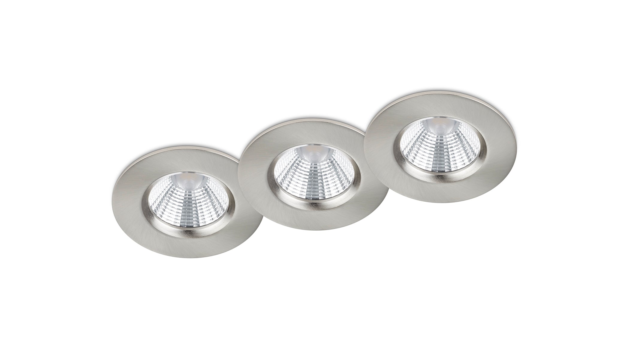 Faretto da Incasso Led Interno Soffitto Rotondo Acciaio 3Pz Zagros GD Trio