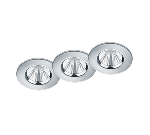 Faretto da Incasso Led Interno Soffitto Rotondo Cromo 3Pz Zagros GD Trio