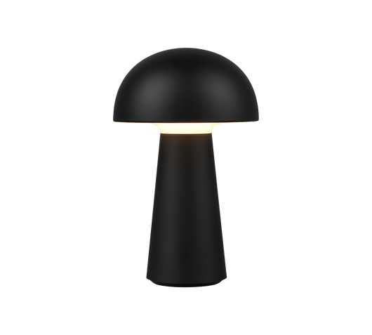 Lampada Led Tavolo Esterno Fungo Ricaricabile Usb Nera Touch Lennon GD Trio