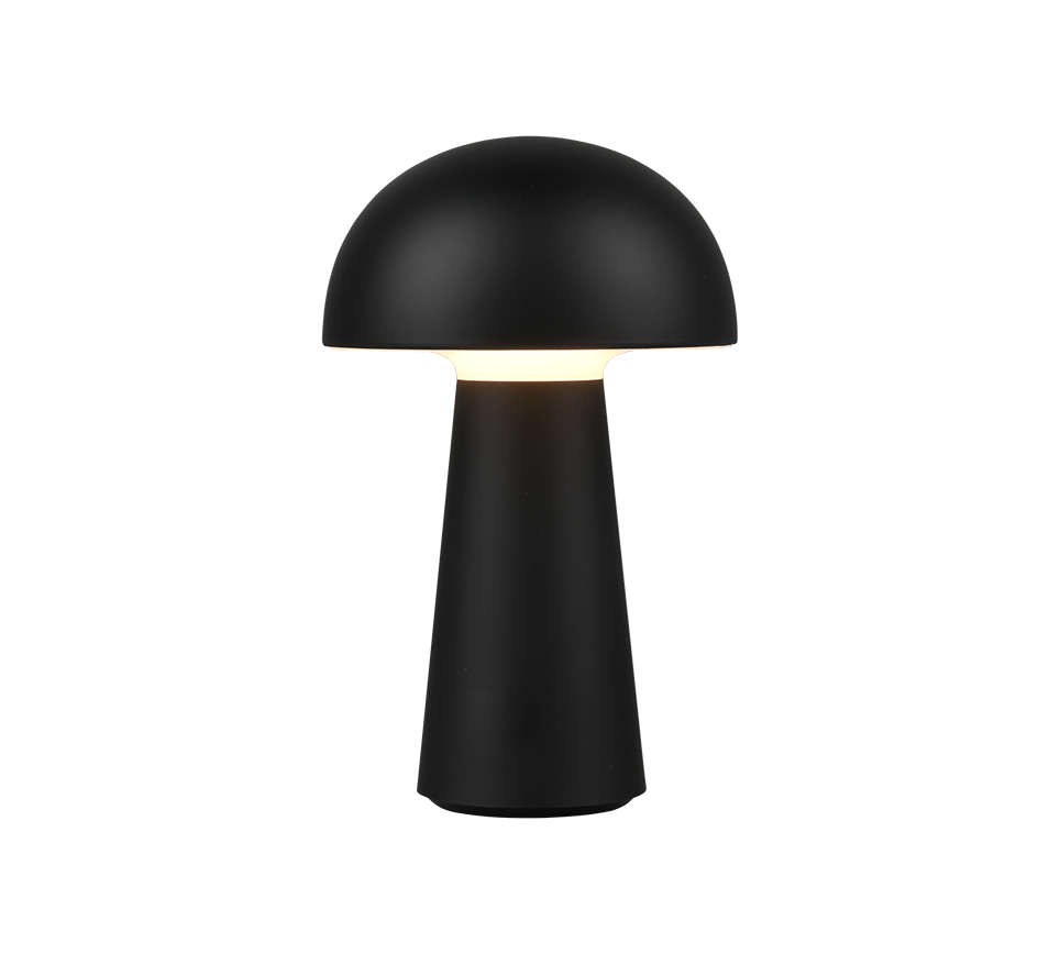 Lampada Led Tavolo Esterno Fungo Ricaricabile Usb Nera Touch Lennon GD Trio