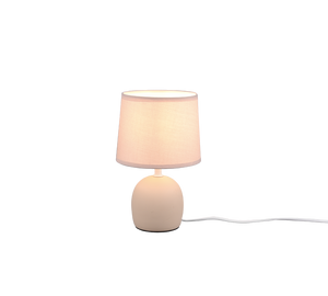 Lampada Tavolo Abat Jour Ceramica Paralume Beige 26cm Malu GD Trio