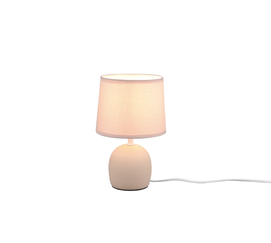 Lampada Tavolo Abat Jour Ceramica Paralume Beige 26cm Malu GD Trio