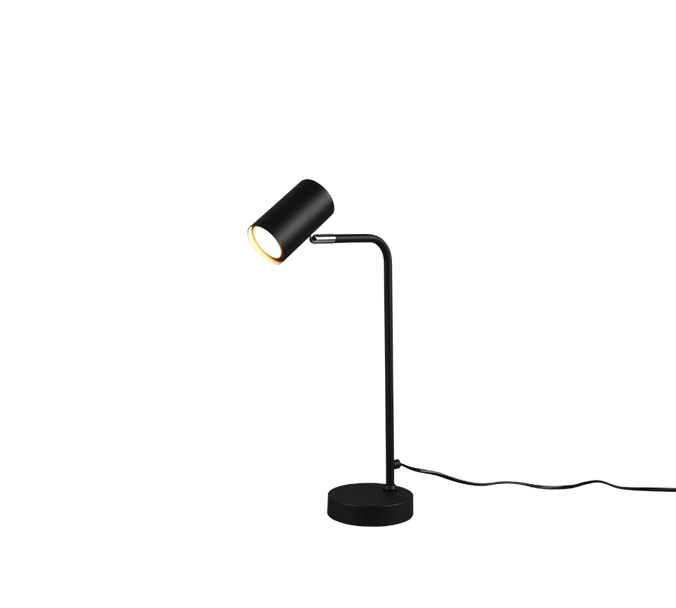 Lampada da Tavolo Scrivania Moderna Spot Cilindro Nero 5W Marley GD Trio